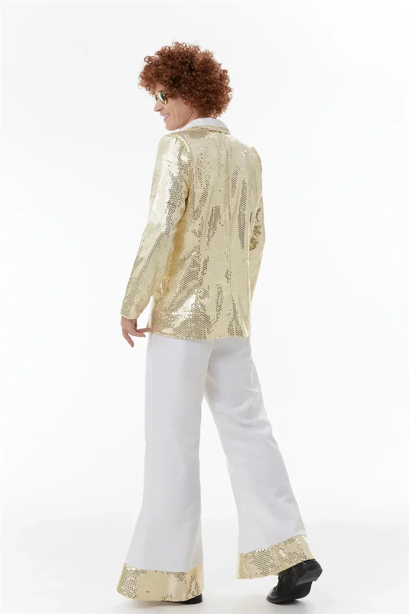 70s costumi da discoteca, costumi cosplay di halloween, vintage 80 , costumi hippy da uomo, pantaloni casual, abiti da festa per festival musicali