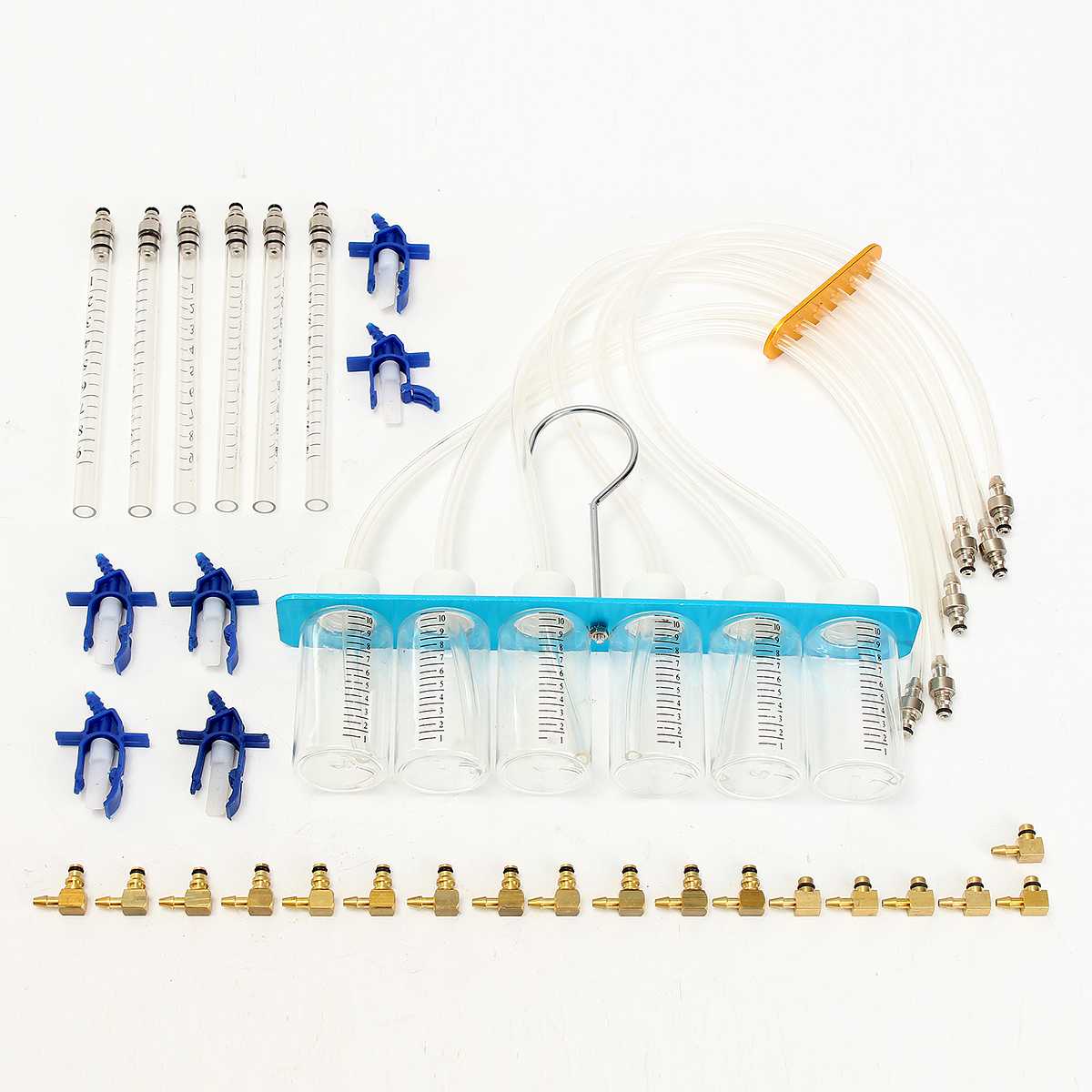 Autoleader 36Pcs Injector Flow Meter Adapter Test Kits For Common Rail for Diesel Fuel Tester Diagnosis Tool Set 38x28x8cm