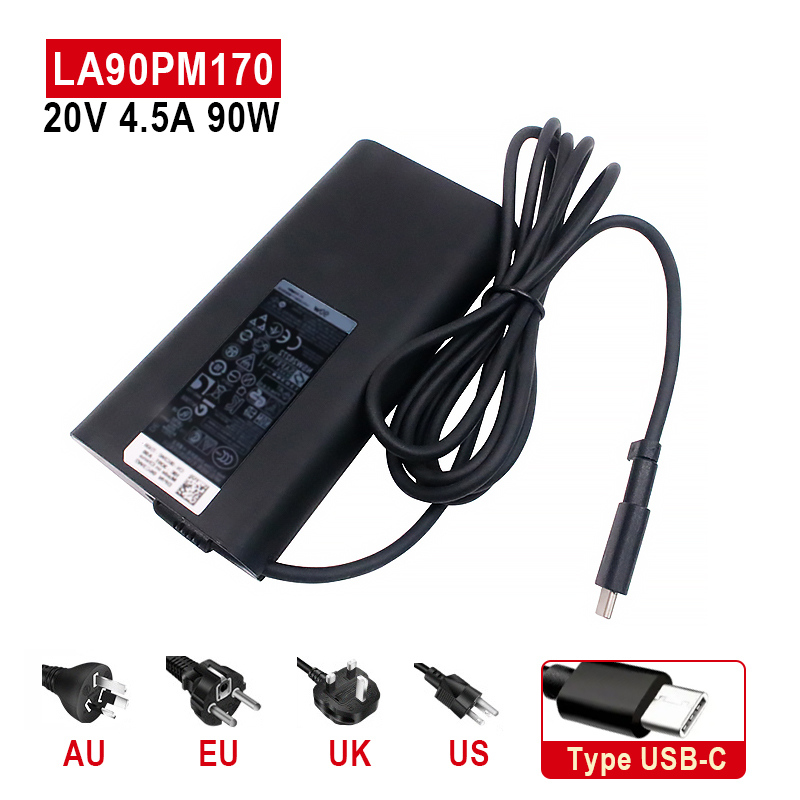 20V 4.5A 90W USB Type C Power Ac Adapter Charger Laptop for Latitude 5280 5480 5580 LA90PM170 TDK33 0TDK33