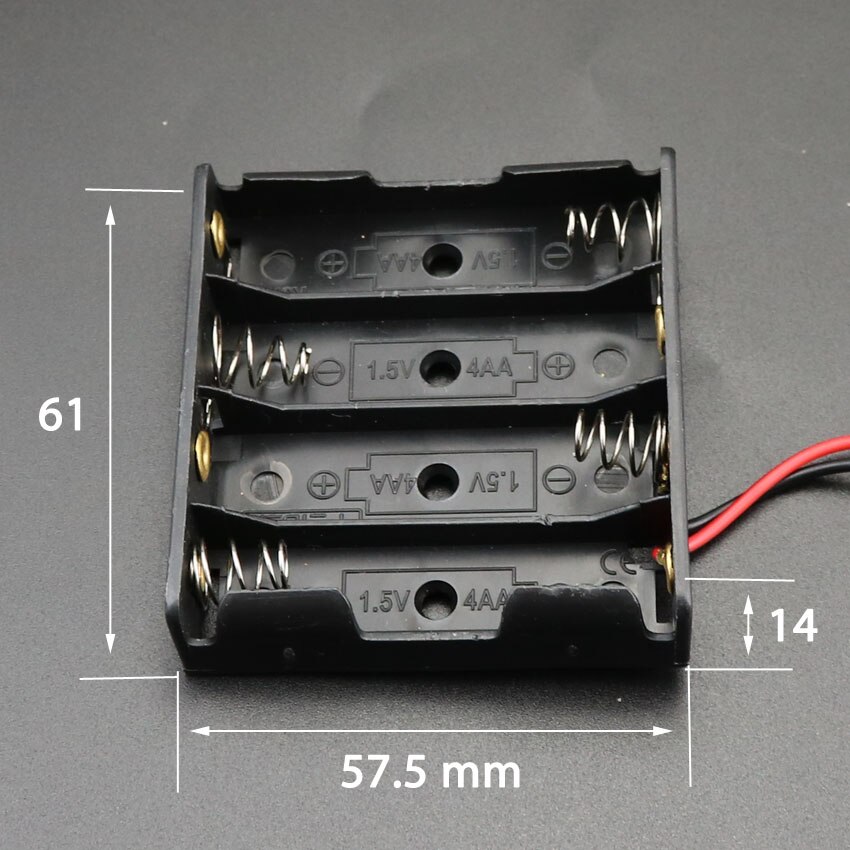 Aa batterikasse kortholder med ledningsledninger side om side batterikasse tilslutning lodde til diy elektronisk legetøj 1-6 stk aa batterie: F
