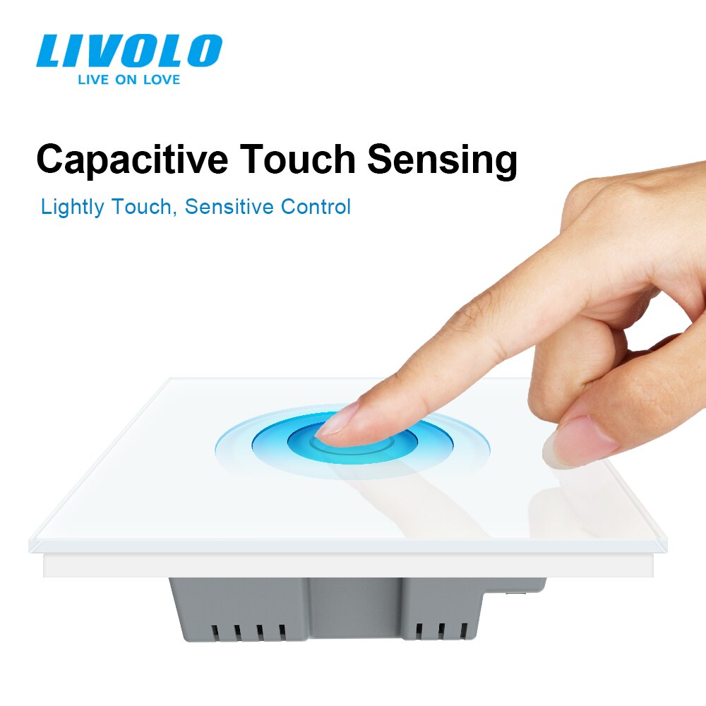 Livolo UK standard Wall Light Touch Switch,Glass Panel,touch sensor control,with led backlight,1-4gangs,wall touch switch