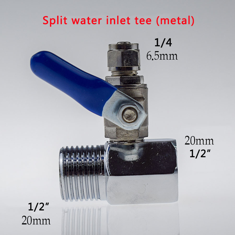1/4'' 1/2'' Male 1/4 3/8 Tube Water Adapter RO Feed Ball Valve Faucet Water Filter Reverse Osmosis System for Water Purifier Tap