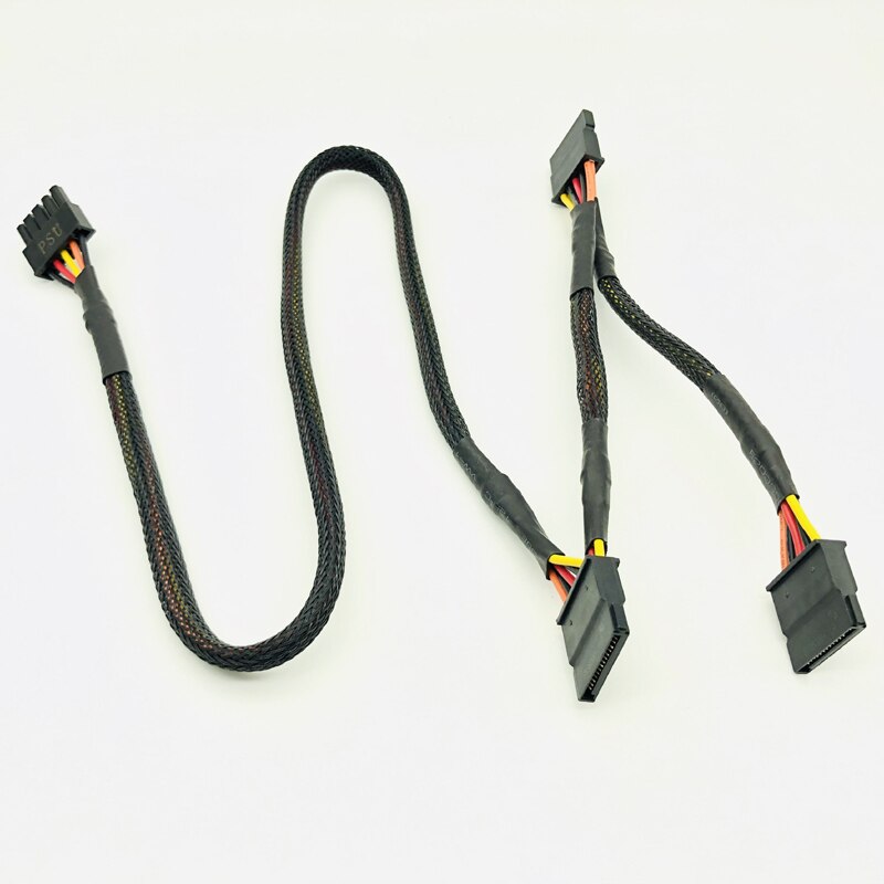 Black Sleeved 5Pin to 3*SATA Modular Power Supply Cables Adapter PSU SATA Power Cable for OCZ ZT/GreatWall 88CM