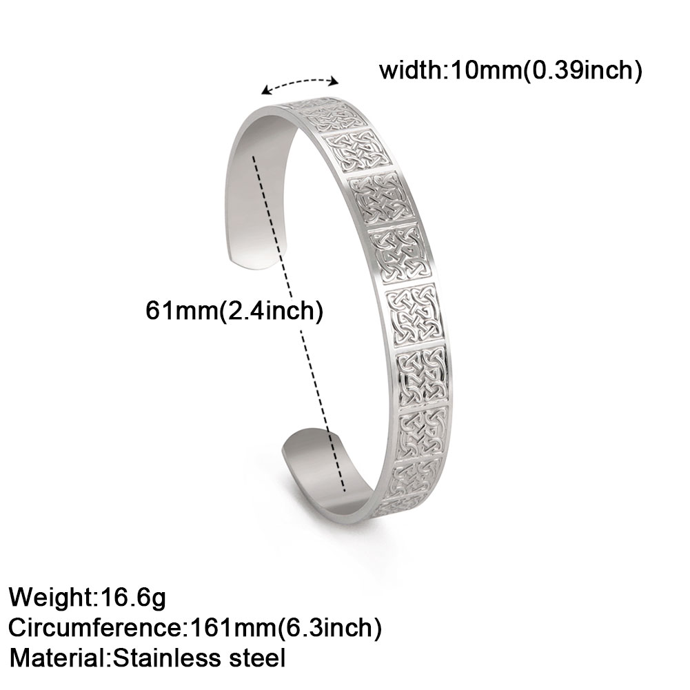 Bracciale rigido vichingo Triquetra per uomo ragazzo in acciaio inossidabile buona fortuna nodo celtico amuleto Vintage ▾ nodi irlandesi braccialetto gioielli regalo: Rosa colore Oro