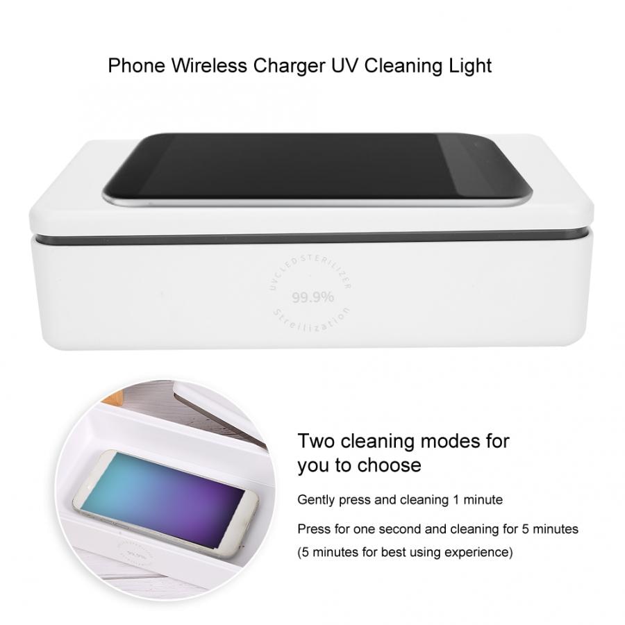 Telefoon Draadloze Oplader Uv Schoonmaken Licht Multi-Functionele Telefoon Draadloze Oplader Uv Ozon Cleaner