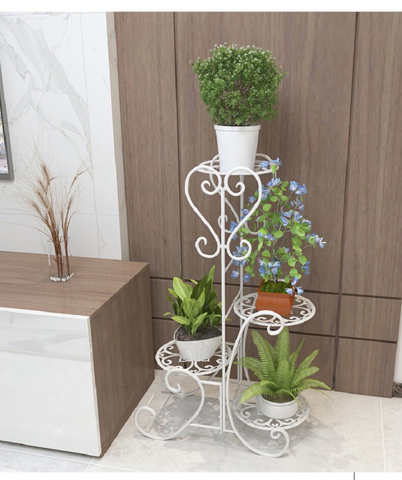 European Wrought Iron Flower Stand Floor Hanging Orchid Shelf Multi-layer Flower Shelf Indoor Green Flower Pot Rack Balcony Rack