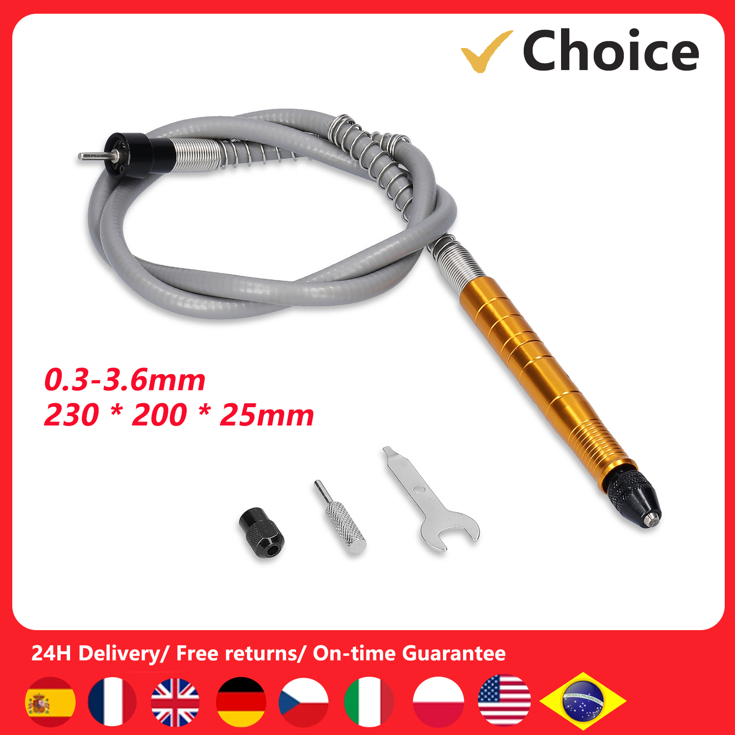 Roterande slipverktyg verktyg flexibel axel 0.3-3.6mm handstycken elektrisk borrmaskin roterande verktyg elektriskt slipverktyg tillbehör