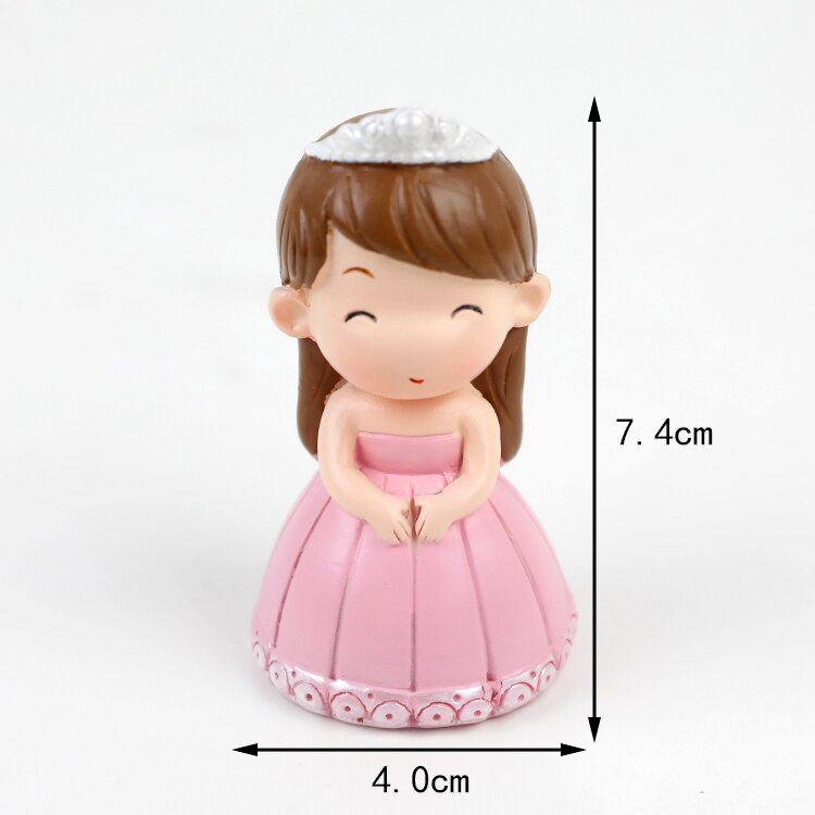 Princesa princesa resina casamento estátua bolo topper para festa de noiva figuras decorativas para casal feliz aniversário bolo topper: Princess