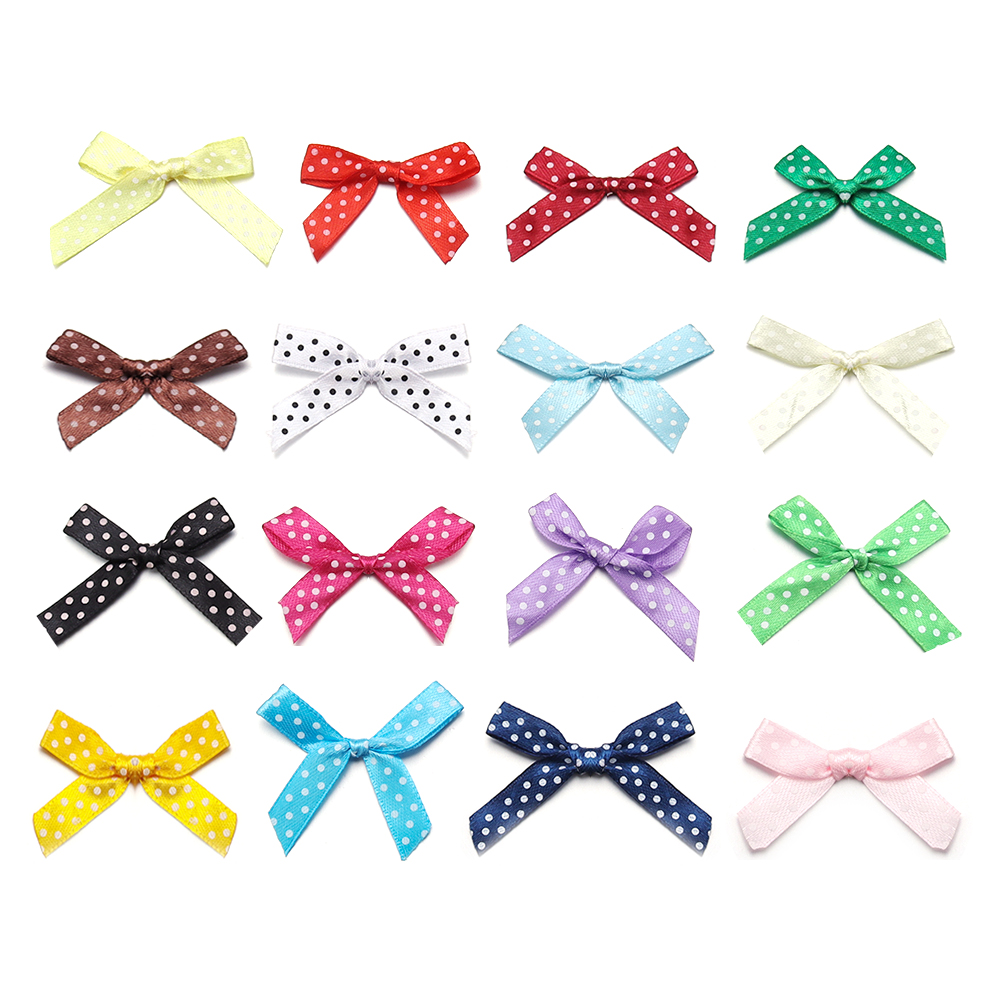 50 teile/los Farbe Polka Punkt Bogen Band Gebunden BöGen für Kleidung Party Dekoration DIY Haarnadel Handwerk Zubehör Materialien