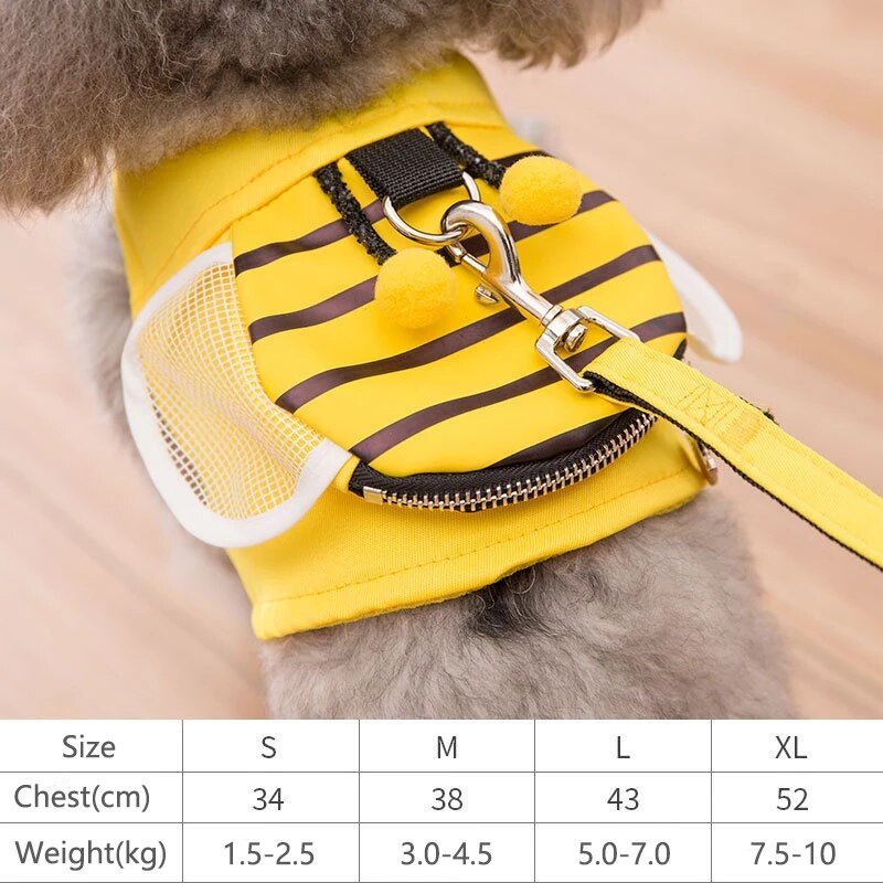 Leuke Bee Vest Hondenriem Hondenriem Hondenriem Hondenriem Teddy Dierbenodigdheden Borst Harnas Kat Ketting Kat Leiband