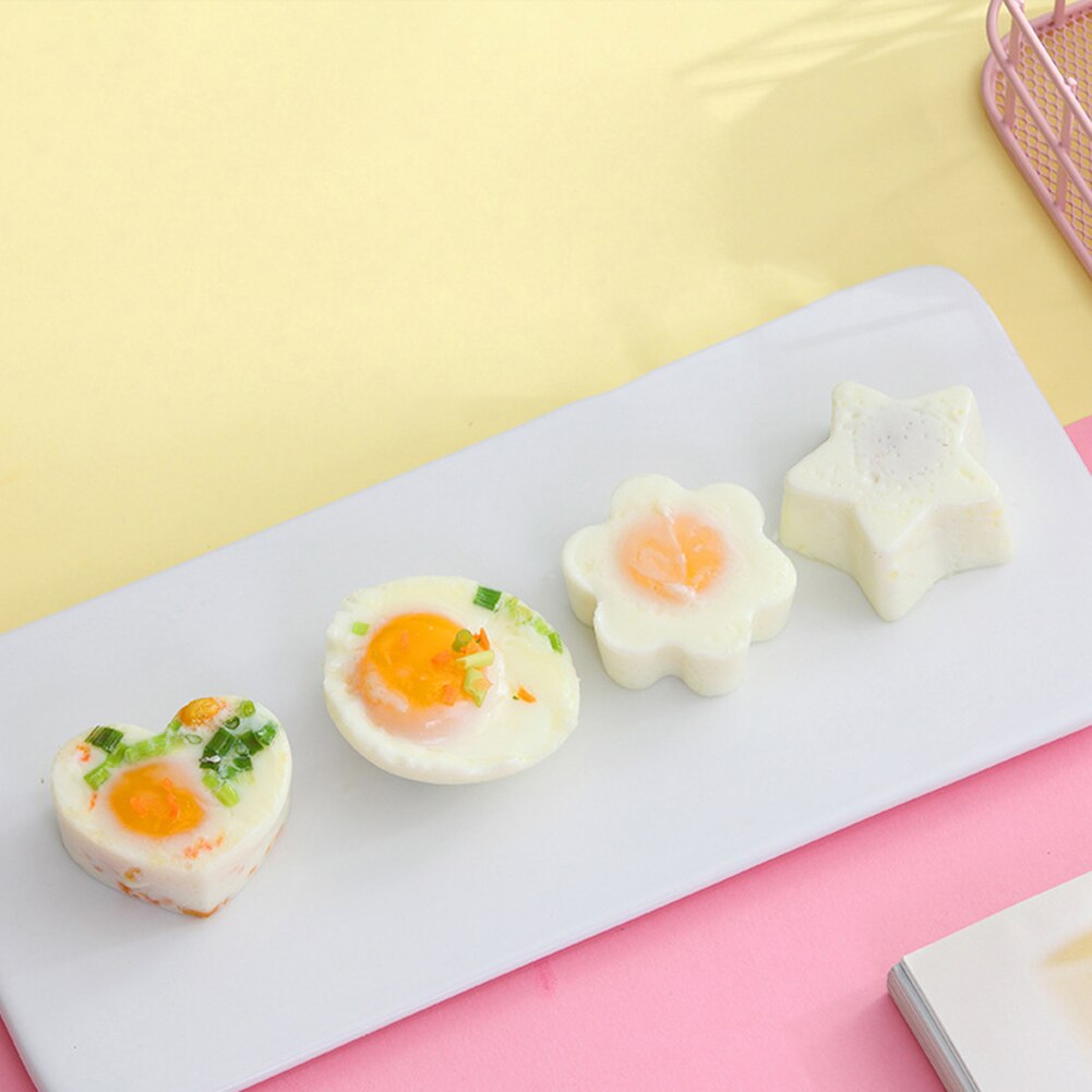 4Pcs Egg Poacher Star Heart Flower Shape Form Maker Steamer Cooking Cook Eggs Steam Tool Kitchen Tool