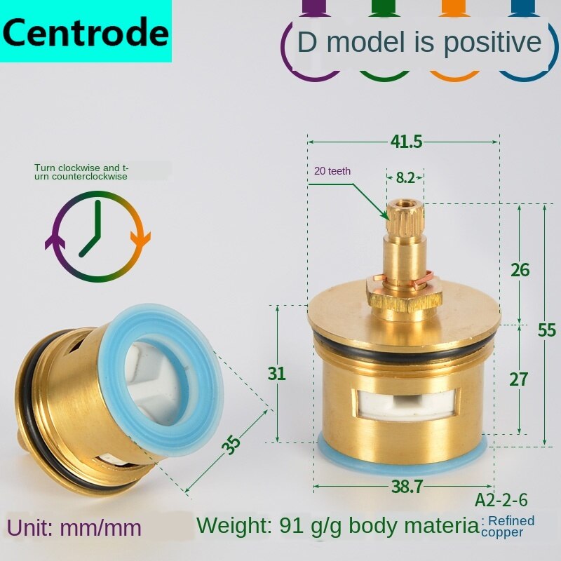 Faucet copper valve core and cold water fast opening triangle valve switch ceramic valve core copper head repair parts: Section H Forward