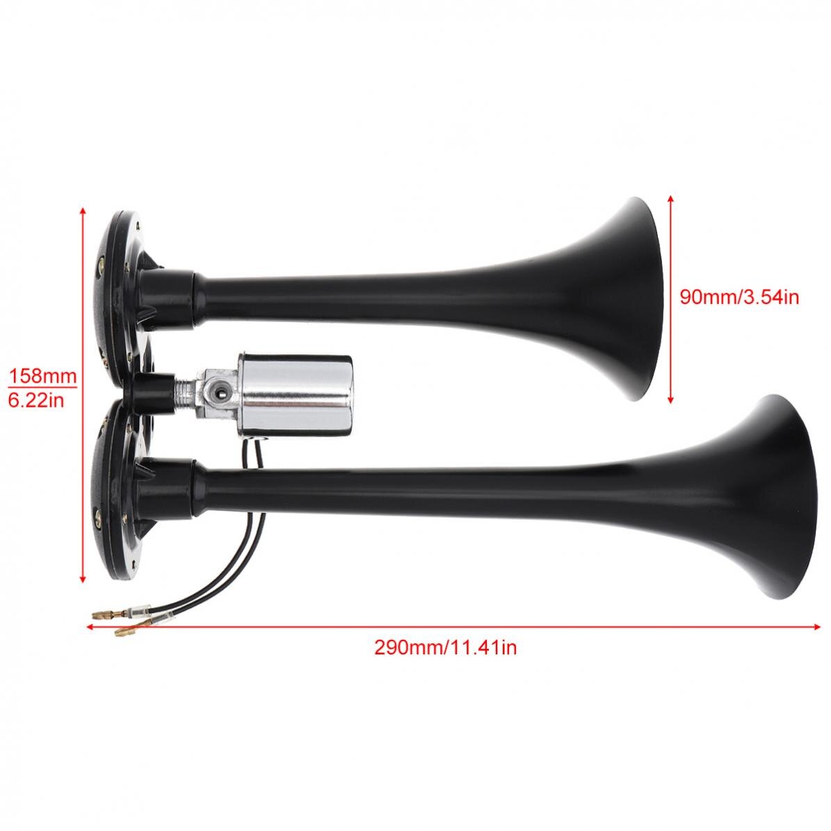 12V 178DB Universele Super Loud Black Dual Auto Trompet Elektronisch Gestuurde Auto Air Horn Voor Auto 'S/Vrachtwagens/boten
