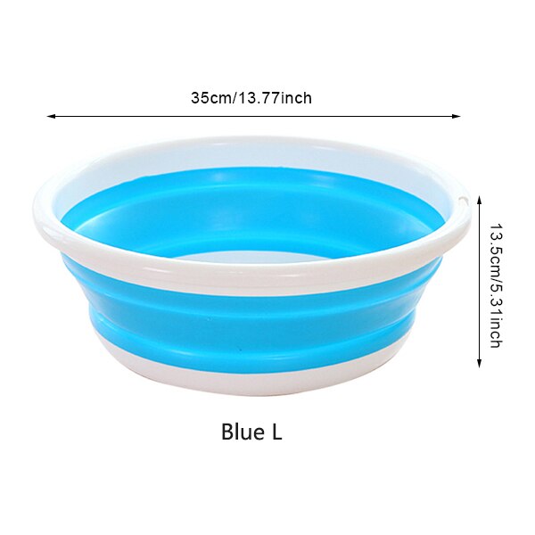 Przenośne umywalki na wolnym powietrzu podróż składana umywalka kempingowa umywalka wiadro misa zlewu domowe składane urządzenia robić oczyszczania akcesoria: niebieski L