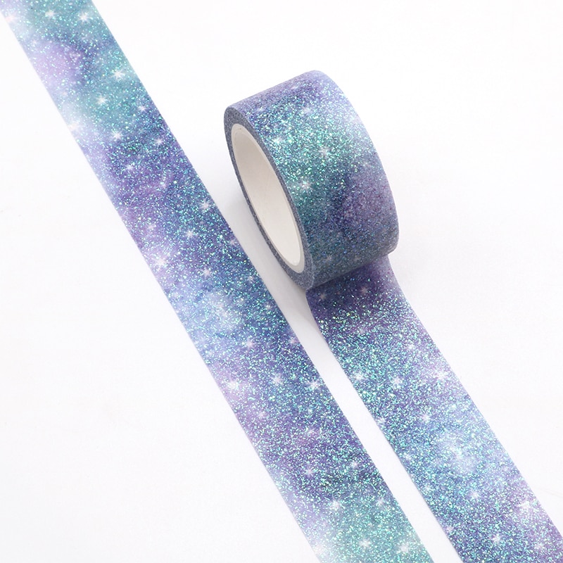 Sterrenhemel sparkle Bullet Journal Glitter Washi Tape leuke Decoratieve Plakband DIY Scrapbooking Sticker Label Briefpapier