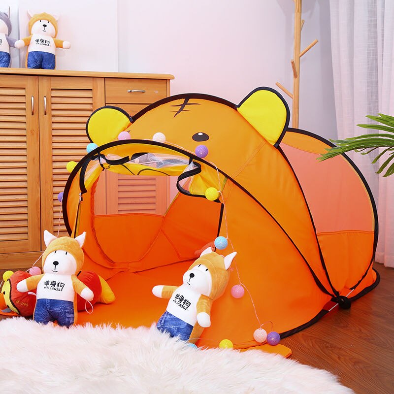 Cartoon Animal Kids Tent Portable Tiger Kinderen Tent Buitenshuis Grote Pop Up Toy Tenten Indoor Netten Baby Bal Zwembad speelhuis