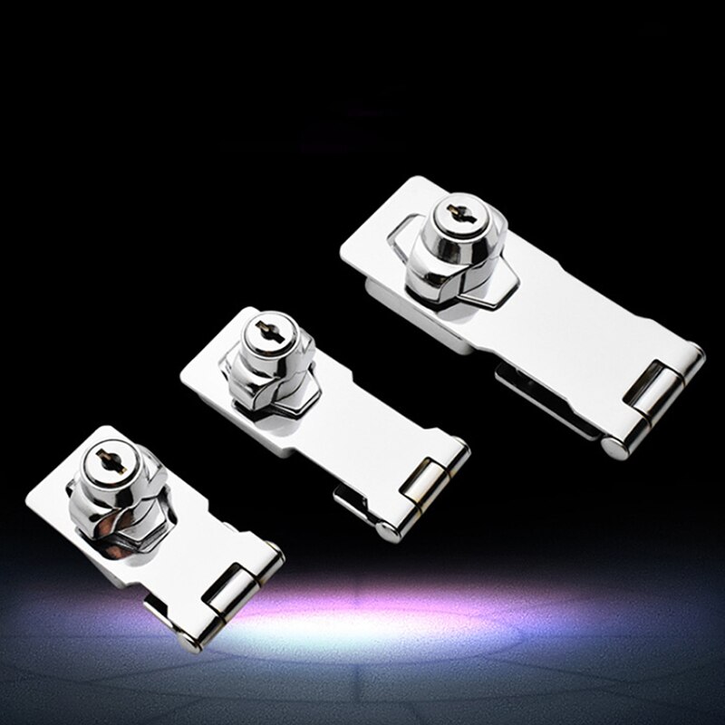 Cabinet Latch Hasp Lock Drawer Lock Closet Door Chrome Plated Metal Keyed Cabinet Latch Cupboard Desk Hasp Locks With Keys