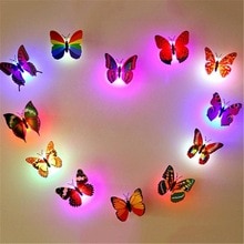 Led Kleurrijke Veranderende Vlinder Glowing Muurstickers Nachtlampje Lamp Home Decor Diy Magneten Party Muursticker