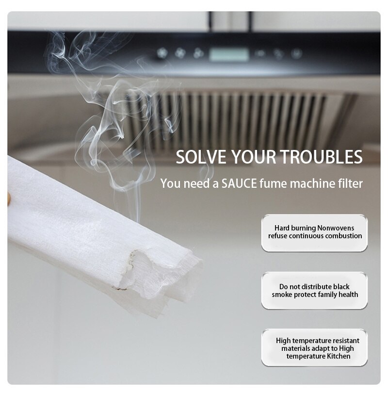 Filtro desechable de papel absorbente de aceite de cocina, filtros de algodón antiaceite no tejidos para Extractor de campana extractora, herramientas de cocina