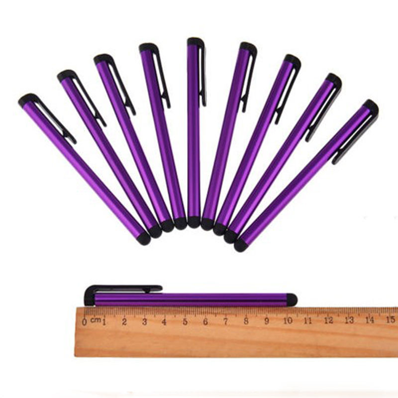 10Pcs/lot Metal Screen Stylus Pen for Universal Smart Phone Tablet PC: Purple