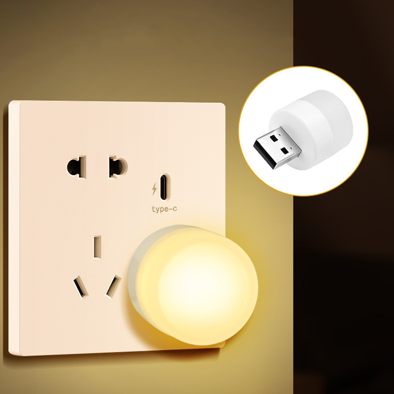 Usb-nattlampa mini led-kontaktlampa powerbank laddningsboklampor små runda läs- och ögonskyddslampor utomhus bärbara