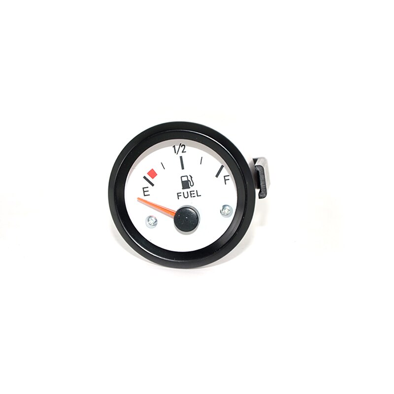 DePoTuning 52mm White Face Universal Car Level Gauge Meter With/Without Float Fuel Sensor E-1/2-F Pointer