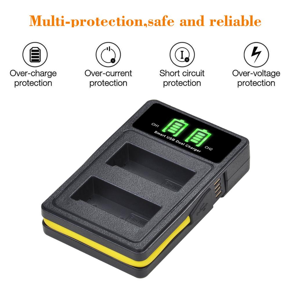 3 stuks 2000 mah en -el9 en-el9a en  el9 batterij + type-c led-laderkits voor nikon en -el9a d40 d60 d40x d5000 d3000 camera