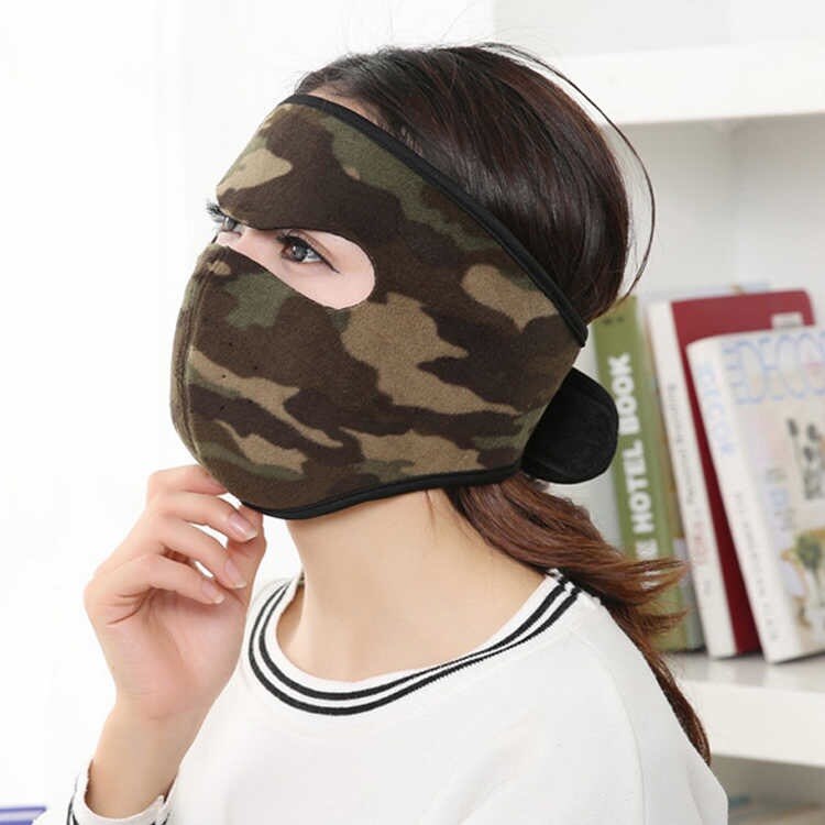 [både mænd og kvinder] efterår og vinter cykelmaske opvarmning fortykket maske ørebeskyttere integreret ørebeskyttende varm maske: Kz -01 camouflage