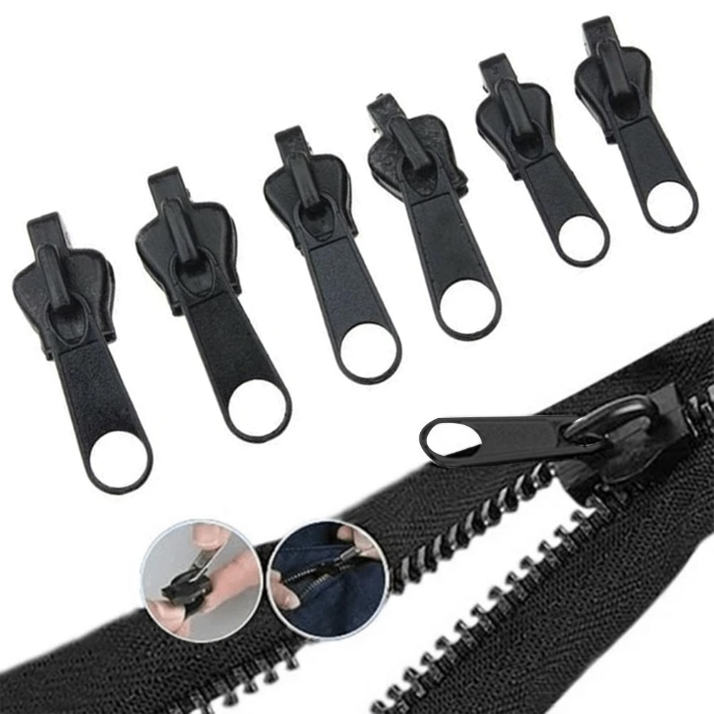 6Pcs Universal Instant Zipper Reparatie Kit Voor Tent Klimmen Tas Vervanging Rits Sliding Tanden Rescue Nieuw Ontworpen Rits