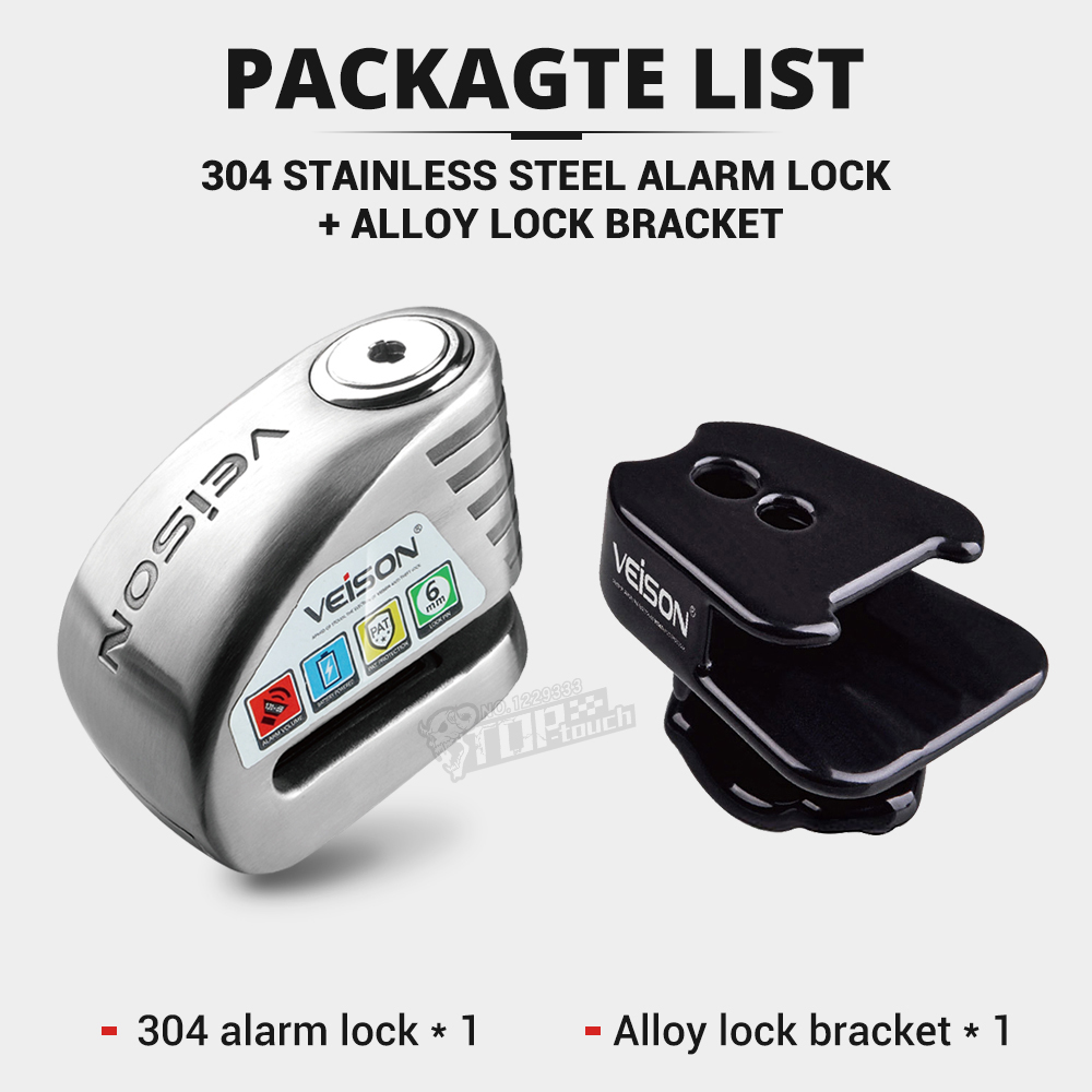 VEISON Moto Lock Bike Alarm Lock impermeabile Scooter Disc Locks avvertimento sicurezza antifurto bicicletta Para Moto Alarma Moto