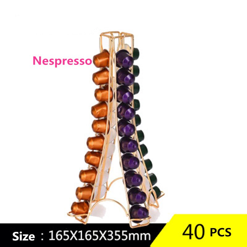 Nespresso kaffe bælg holder roterende rack kaffe kapsel stativ dolce gusto kapsler opbevaring hylde organisation holder: 4