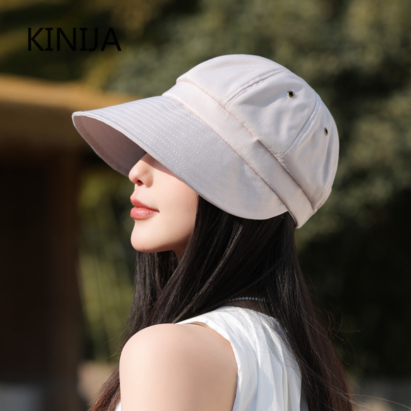 Sombrero de cubo de verano para mujer, protector solar de Color sólido, sombrero plegable para el sol, boina para niña Bob, gorra de pescador de viaje para ciclismo a juego