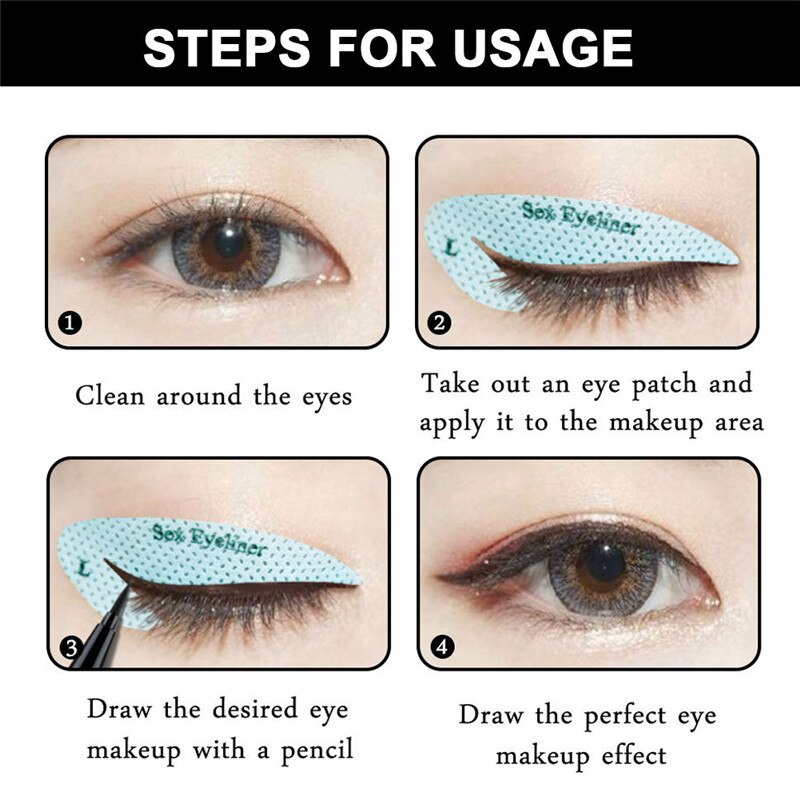 4 hojas plantilla para delinear ojos de cola de pescado de sombra de ojos delineador de ojos modelos plantilla para molde herramientas plantilla para marcar cejas DIY herramienta de maquillaje