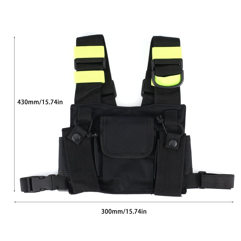 Universal reflexivo duplo peito pacote rádio harness peito rig saco coldre colete para rádio em dois sentidos resgate fundamentos