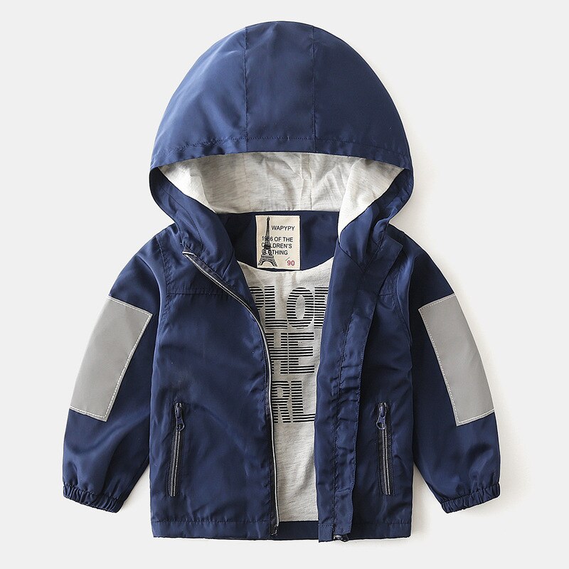 Nuovo 2020 Bambini di Autunno Ragazzi Giubbotti Lettera di Modo di Stampa a Colori Patchwork Con Cappuccio della Chiusura Lampo del Cappotto Dei Bambini Giacca A Vento Giacca Impermeabile