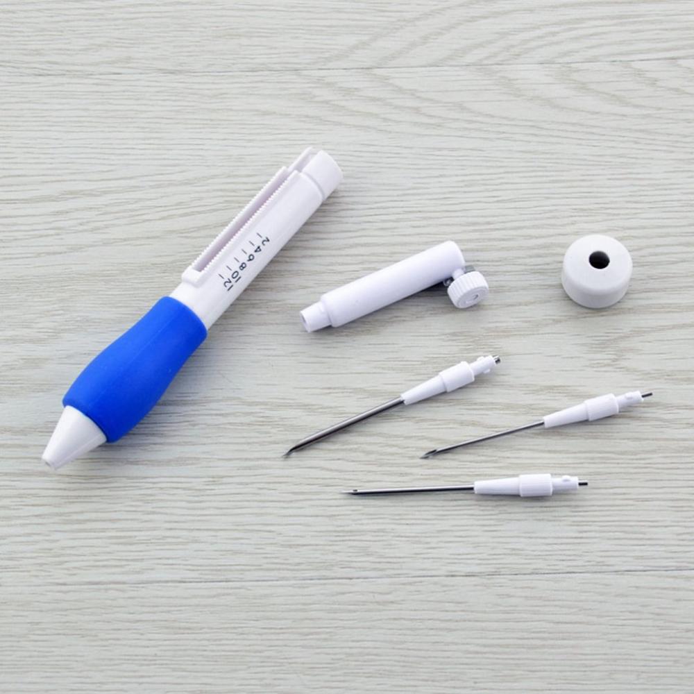 Magisk broderi pen gør det selv håndværk magisk broderi pen sæt gør det selv 3 udskiftelige punch nåle sytilbehør