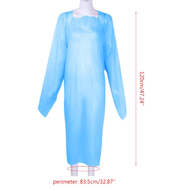 10 Pack Blue Disposable Isolation Gown Protective Isolation Gown Clothing FluidResistant Impervious Splash Resistant