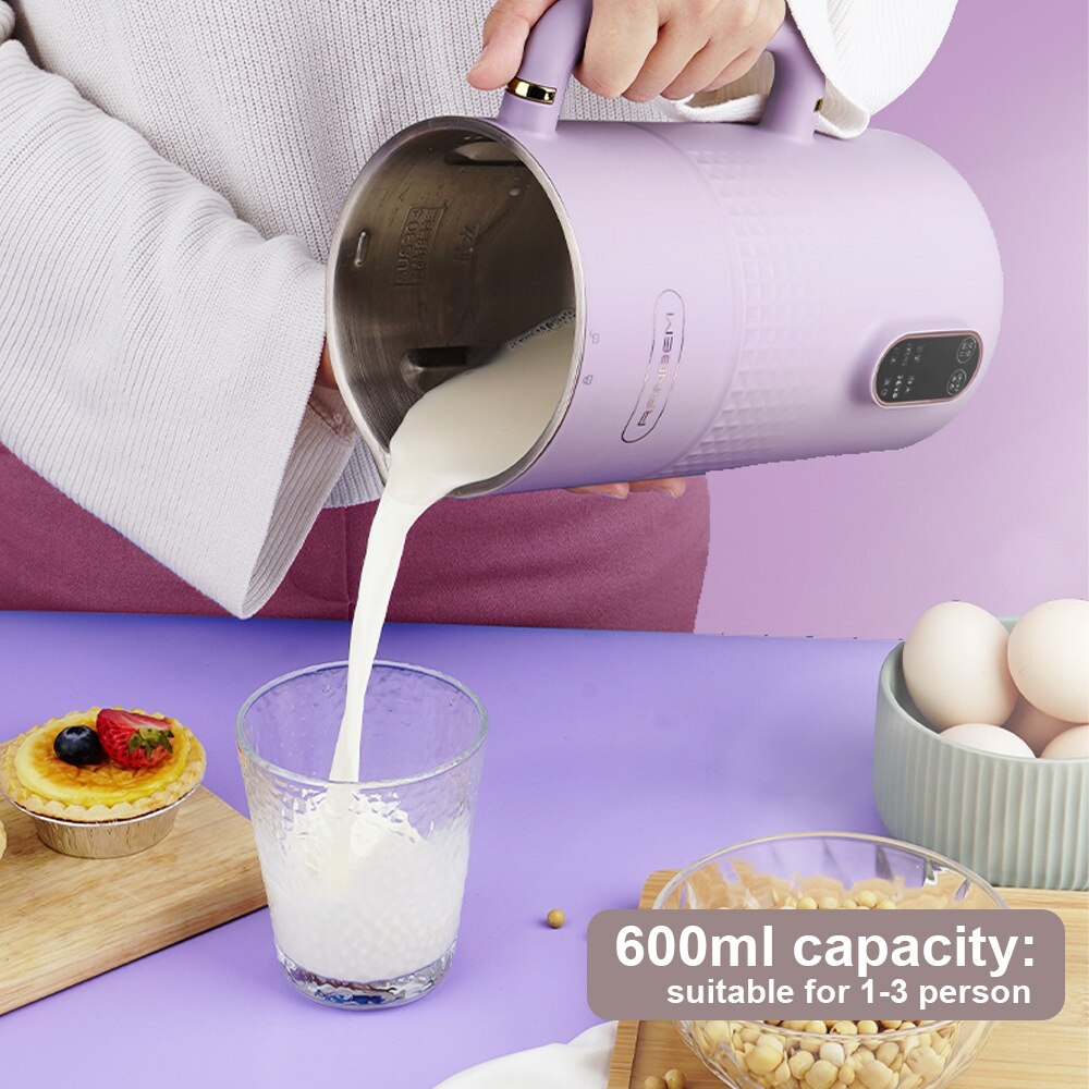 600ml Household Mini Food Blender Soymilk Maker 304 Stainless Steel Multifunction Automatic Heating Food Mixer For Home 220V