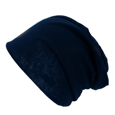 Frühling Frauen Männer unisex Gestrickte Winter Kappe lässig Mützen Einfarbig Hüfte-hüpfen schnappen schlapp Skullies Motorhaube Mütze Hütte gorro: Marineblau