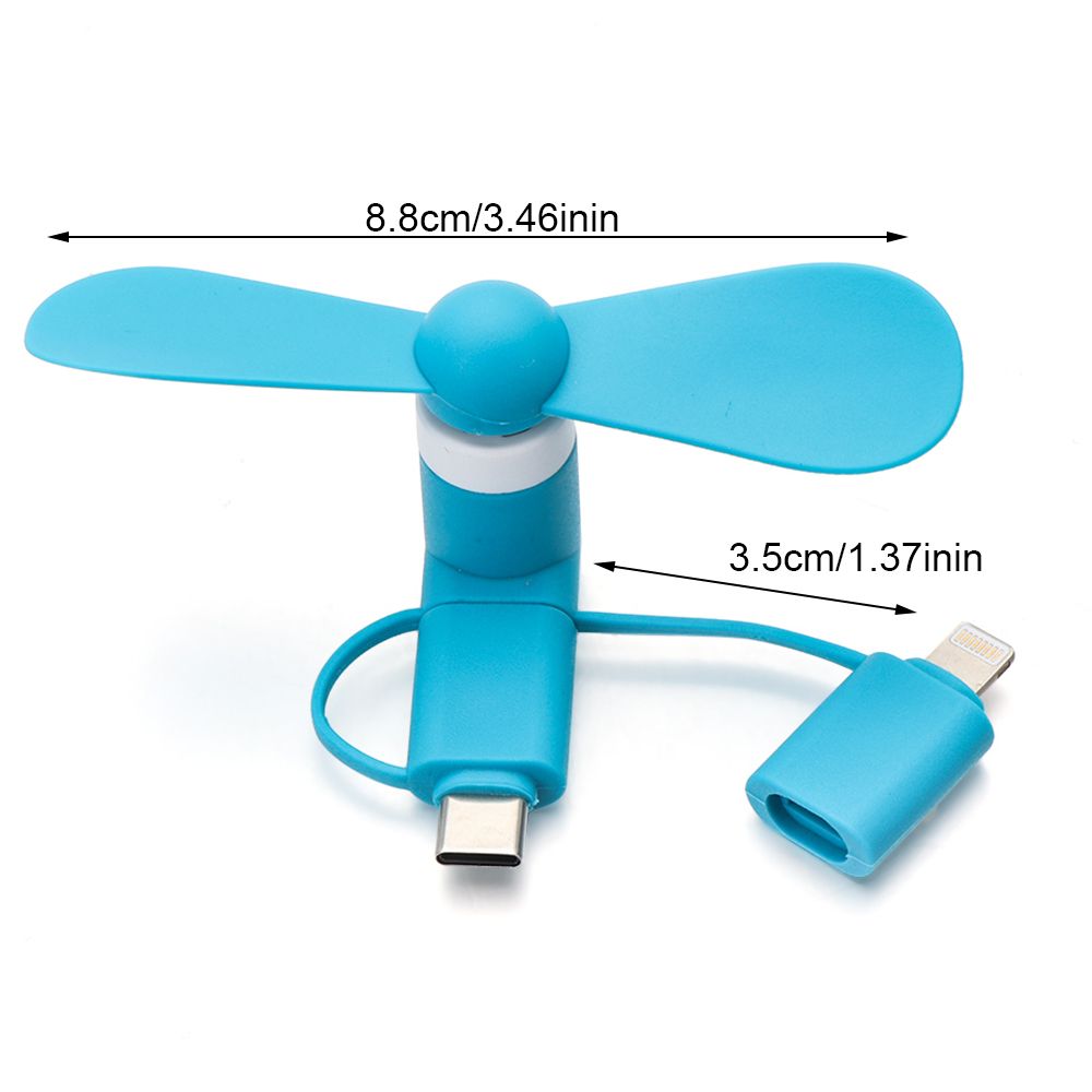 For Android IPhone Type-c For Samsung Huawei iPad Portable 3in1 Mini Phone Fan Cooler Mobile Phone Cooler Travel Accessories