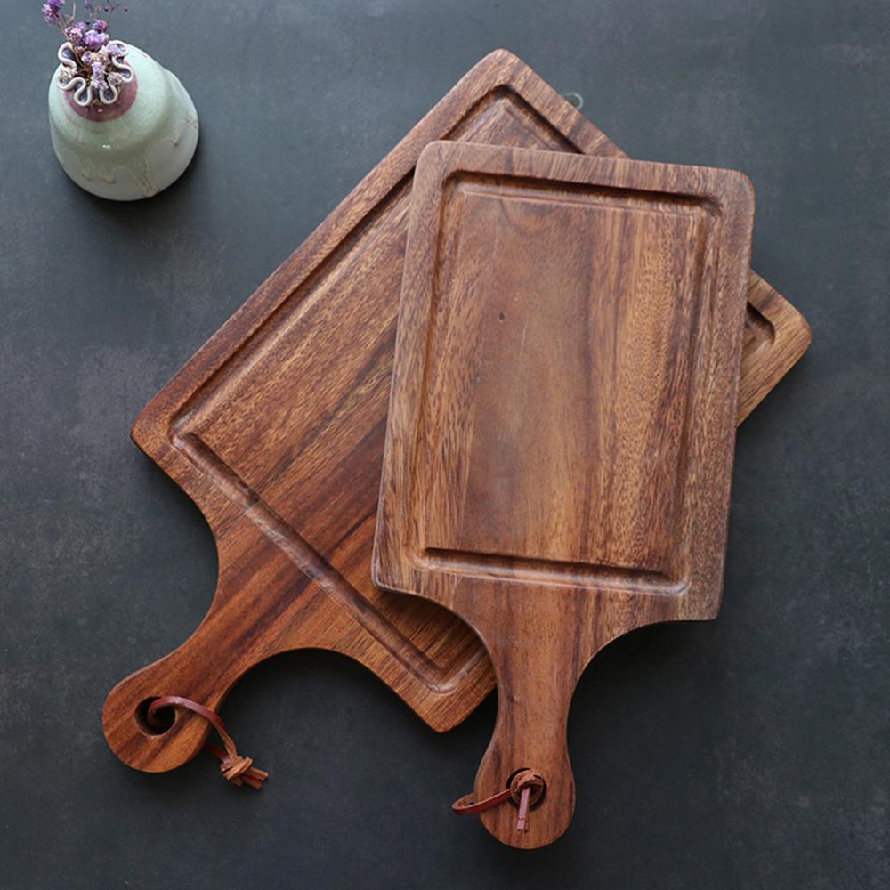 Wooden Chopping Blocks Tool Bamboo Rectangle Hangable Cutting Board Non-Slip Chopping Board Kitchen Accessories Chopping Board