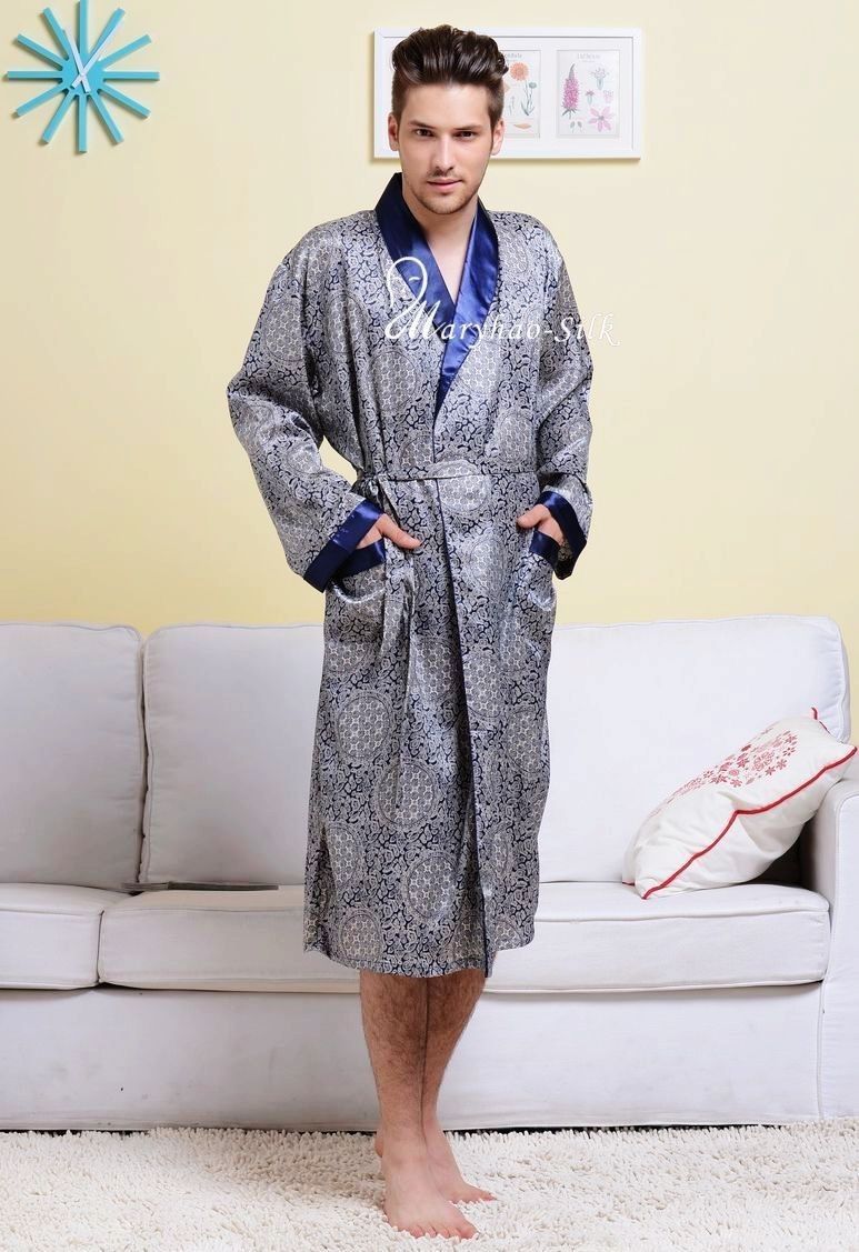 Mens Silk Satin Pajamas Set Pajama Pyjamas PJS Sleepwear Robe Nightgown U.S.S M L XL 2XL 3XL