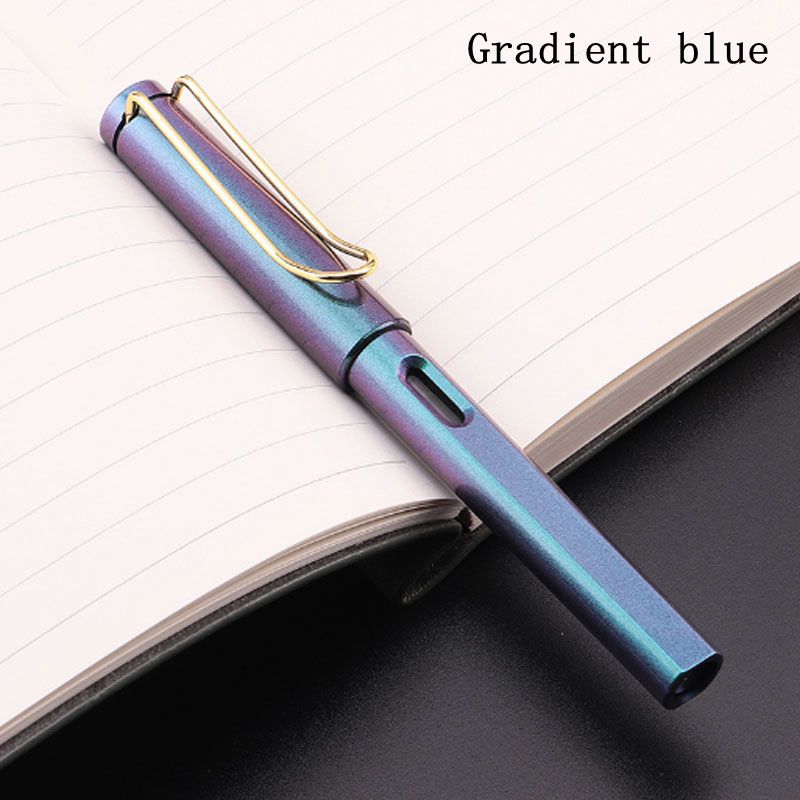 1/10Pcs/Set Pen 0.5mm Gradient Colors Signature fountain pen Black/Blue Ink School Office Pens Kids Stationery: Gradient blue 1pcs