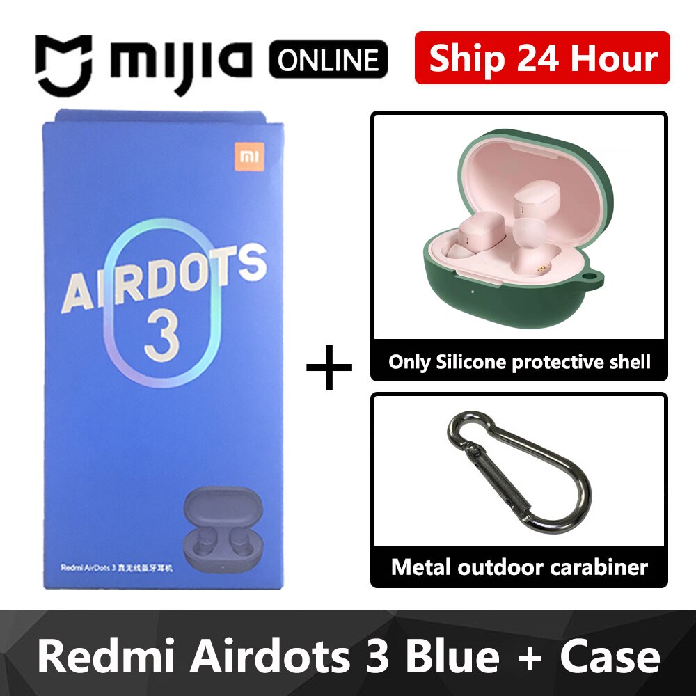 Xiaomi Redmi AirDots 3 Wireless Bluetooth 5,2 Schnelle Lade Kopfhörer Stereo Bass Mit Mic Freisprecheinrichtung Mi Earbuds Für iPhone: Blue add green