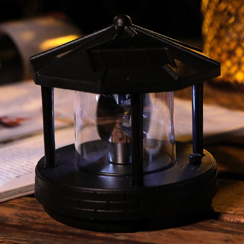 Lighthouse Solar Powered LED Light Garden Outdoor Rotating Beam Lamp Outdoor Garden Rockery Yard Lighting Decoration