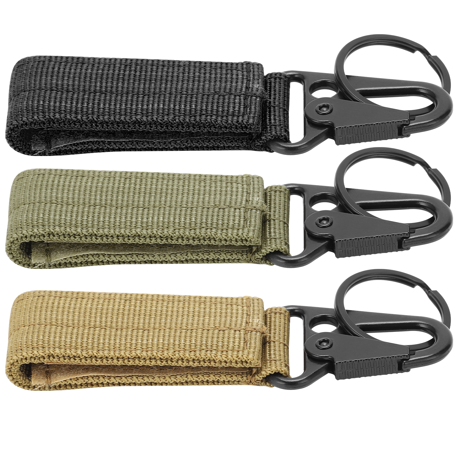 Porte-clés de ceinture d'extérieur, mousqueton, sangle à crochet et boucle, porte-clés, clip, cintre