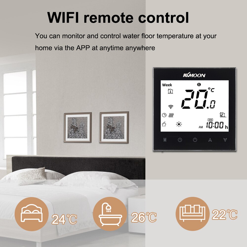 Digital Water/Gas Boiler Heating Thermostat WiFi Connection Voice Control Energy Saving ouchscreen Room Temperature Controller
