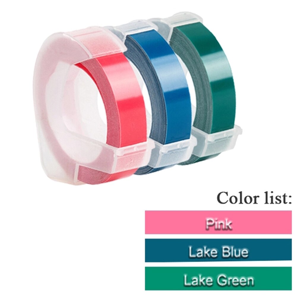 3Rolls 3D Embossing Label Tape white on Clear Transparent 9mm*3m for DYMO 12965 1880 Label Printer and MOTEX E-101 label maker: 3Pcs Mix Color Set Q