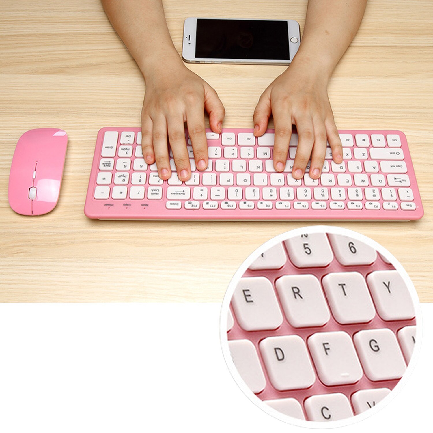 Elisona 2.4 GHz Wireless Keyboard and Mouse Set Ultra Slim Key board pad with Number Pad Mini Keyboard for Desktop PC Laptop