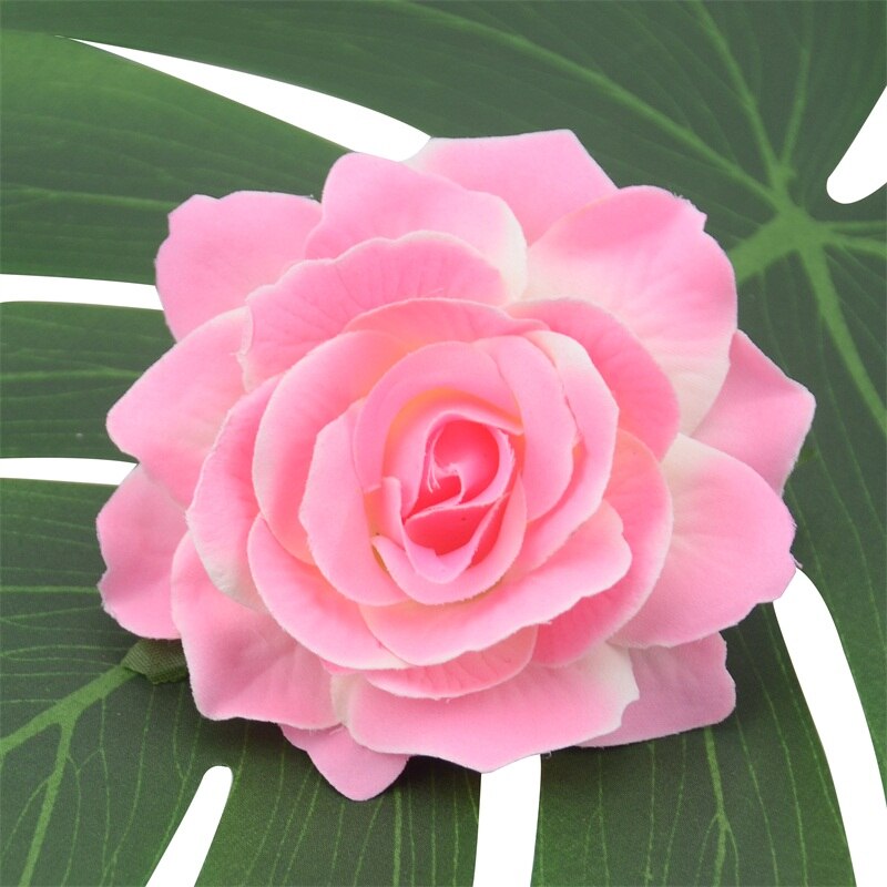 3Pcs 10 Cm Grote Kunstmatige Rose Silk Flower Heads Voor Bruiloft Decoratie Diy Krans Geschenkdoos Scrapbooking Craft Nep bloemen: Pink